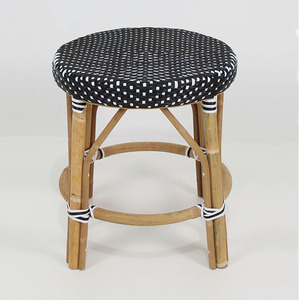 Tabouret en rotin Leon Style bistrot français - Product Image 3