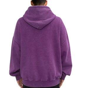 Sweat-shirt à capuche surdimensionné en molleton doux, lavage à l'acide violet, finition vintage, streetwear, vêtements d'hiver pour hommes et femmes - Product Image 2