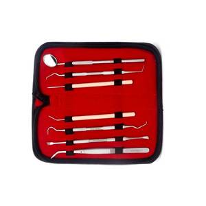 Kit d'outils dentaires professionnels réglables en acier allemand avec miroir d'inspection, 7 pièces - Product Image 2