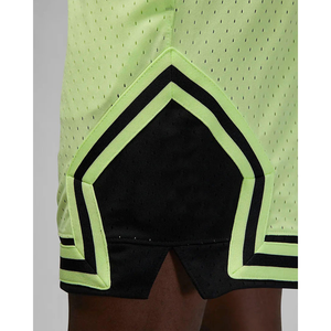 Shorts en maille 100 % polyester pour hommes, motif losanges, coloris vert citron et noir, avec taille élastique et bande tricotée rayée, livraison DDP, plage - Product Image 4