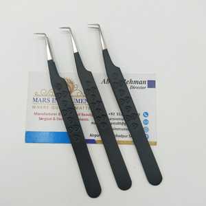 Pinzas de extensión de pestañas con estampado de corazón en ángulo de 90 grados de alta calidad recubiertas de Color negro - Product Image 1