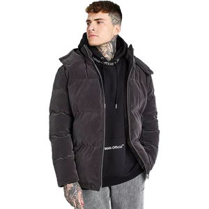 New Arrival High Quality Hood <b>Men</b> <b>Velvet</b> Puffer <b>Jacket</b> Breathable Quilted <b>Velvet</b> <b>Jackets</b> for <b>Men</b> - Product Image 1