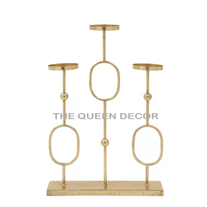 เชิงเทียนรูปตัวทีสำหรับวางตรงกลางโต๊ะดีไซน์ล่าสุดชุบเงินโบราณ - Product Image 6