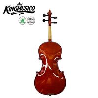 Violon artisanal 4/4 pleine taille pour débutant avec dos en érable flammé européen, étui rigide et archet, finition bois naturel brillant, ensemble étudiant