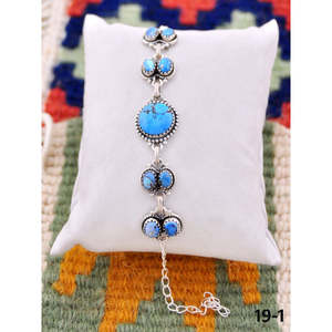 Southwest Handmade Golden Hills Turquoise & Sterling <b>Silver</b> Cuff <b>Bracelet</b> Gift - Product Image 1