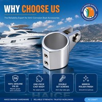 Edelstahl 316 Marine Bimini Hump Jaw Slide mit 2 Stellschrauben für 22mm Rundrohr – Yacht- und Bootszubehör