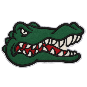 Patchs de veste à coudre personnalisés de haute qualité Tête de gator brodée de strass et patch de veste en jean en toile PVC JP-0014 - Product Image 1