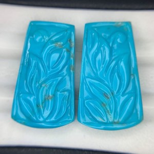 Arizona Natural turquesa hecho a mano Mughal arte tallado hermoso elegante corte ovalado para joyería a granel utiliza artesanos tallados a mano - Product Image 1