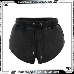 Personalizado de los hombres de ácido lavado Vintage 100% algodón francés Terry cordón pantalones cortos para los hombres - Product Image 4