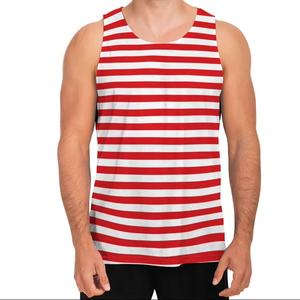 Camiseta sin Mangas para Hombre con Logotipo Personalizado al por Mayor, Ropa Deportiva Roja y Blanca para Gimnasio, Talla XL para Entusiastas del Gimnasio y los Deportes - Product Image 1