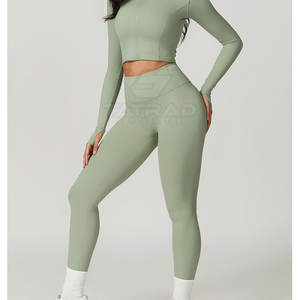 Conjunto de Yoga de 3 Piezas para Mujer, de Secado Rápido, Transpirable, con Logotipo Frontal, Ropa Deportiva Profesional, Sin Costuras, Ligera - Product Image 4