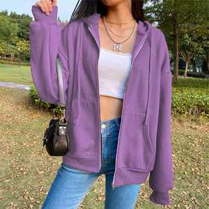Sweat-shirt à capuche oversize marron unisexe, décontracté, couleur unie, en coton French Terry, avec poches, pour l'automne - Product Image 5
