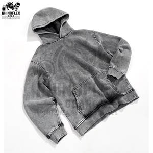 New Latest Basics Cotton Blended High Quality Casual Winter With Own Logo Collar Hooded Men Clothing Acid Wash Hoodies For Sale - Product Image 3