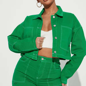 Offre Spéciale Usine Personnalisé Baggy Femmes Dames Jean Vestes Filles Cargo Personnalisé Jeans Veste ronpex - Product Image 4