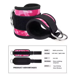 Bajo MOQ Correas de tobillo impermeables personalizadas con protección para levantamiento de pesas y máquinas de cable-Rosa unisex - Product Image 3