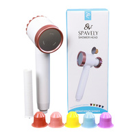 Pommeau de Douche Manuel Spavely SN01 à Vitamines, Filtre Rose Fraîcheur 2 Étapes, Lavage Doux Anti-Chlore avec Silicone pour Usage Domestique