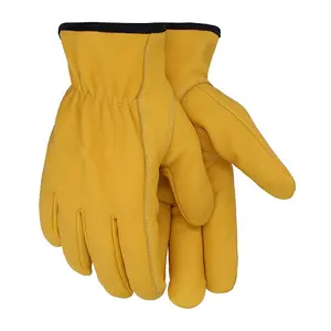 Excellent Quality Low Price Yellow Lined Oil Resistant Field Work Hand Safety Impact Protection Gloves