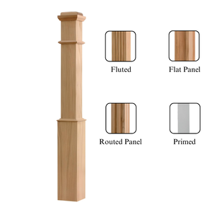 Tapas planas y piramidales intercambiables Newel de arce duro sólido sostenible EFS de 55 pulgadas para accesorios de muebles de escalera - Product Image 2