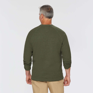 เสื้อยืดแขนยาวของผู้ชายมาใหม่ผ้าถักแบบกำหนดโลโก้เองสีทึบสีล้วนล้วน - Product Image 3