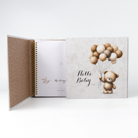 Journal de souvenirs de la première année de bébé avec logo personnalisé, couverture rigide, cadeau idéal pour les nouvelles mamans - Livre de journal de naissance imprimé