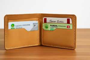 Portefeuille élégant classique en cuir véritable pliable à deux volets Sac à main mince avec blocage RFID pour hommes avec cartes à fermeture ouverte BFW-0067 - Product Image 5