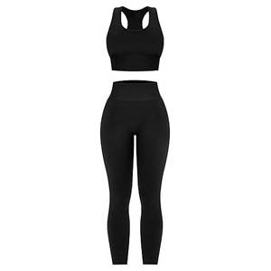Conjunto Deportivo de Dos Piezas para Mujer, Talla Grande, Transpirable, de Secado Rápido, con Tela Elástica en la Parte Delantera, para Gimnasio, Entrenamiento, Uso Diario - Product Image 1