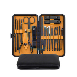 Kit de manucure et pédicure professionnel de 19 pièces, coupe-ongles en acier inoxydable de qualité supérieure avec étui de voyage portable, soins personnels des pieds - Product Image 1