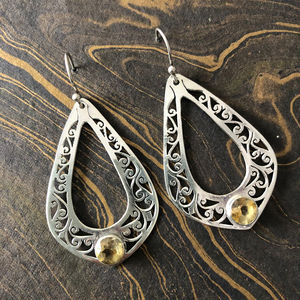 Boucles d'oreilles pendantes Citrine Fashion 6,4 grammes - Product Image 1