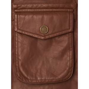 Blouson bombardier de luxe en cuir de mouton pour homme respirant hiver logo avant personnalisé - Product Image 2