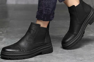 Botines de cuero negro con estilo superventas, ajuste cómodo y artesanía Premium, calzado de tobillo de moda - Product Image 2