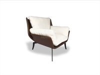 Dossier Pieds en acier enduit de poudre Fauteuil de salon une place Meilleur prix Fauteuil de loft OEM en contreplaqué au design moderne