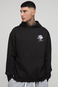 Custom Manufacturers Winter High Quality Casual Designer Heavyweight Regular Fit 100% Cotton <b>Plain</b> Dyed <b>Black</b> Men's <b>Hoodie</b> - Product Image 4