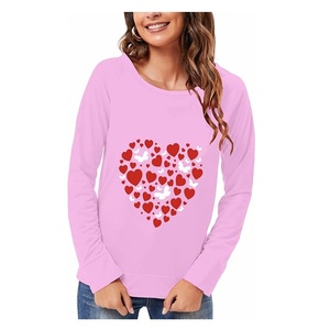 Meilleure vente 100% coton décontracté simple Jersey à manches longues imprimé T-Shirt respirant écologique hiver confortable cou - Product Image 1