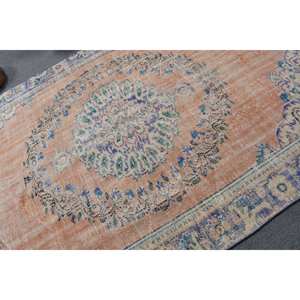 Alfombra turca Vintage azul Beige clásica 5,9X8,9 pies tejido plano de lana con patrón de retazos para decoraciones de sala de estar pasillos - Product Image 5