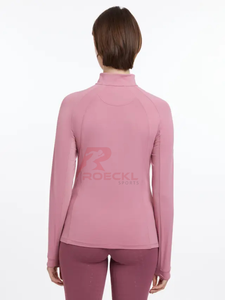 Femmes élégantes équitation couche de base en gros tissu ultra léger contrôle de l'humidité coupe ergonomique confortable équestre - Product Image 3
