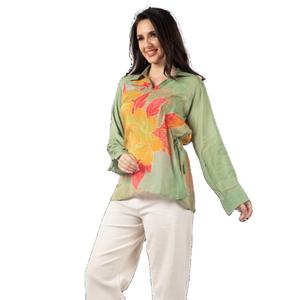 Venta caliente personalizado impreso calidad superior occidental ropa de mujer ajuste regular moda hacia adelante camisas disponibles para la venta - Product Image 1