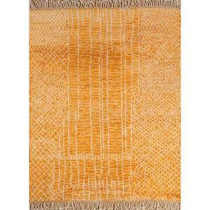 Alfombras de Lana Anudadas a Mano con Diseño Geométrico Nuray, 9x12, Rectangulares, para Sala de Estar, Dormitorio, Pasillo, Patrones Abstractos, Pae-4614 en Rojo y Naranja - Product Image 1