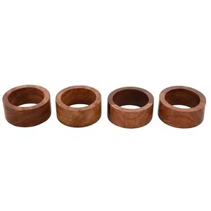 Anillo de Servilleta de Madera de Mango para Mesa, Decoración de Bodas y Restaurantes - Product Image 1