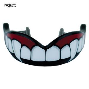Protège-dents en coton de sport pour la boxe MMA Hockey Bouclier de gomme double couleur pour le basket-ball - Product Image 1