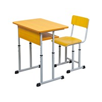 Ensemble chaise et bureau individuel Norler à hauteur réglable pour étudiants, ergonomique, en MDF et acier, pour salle de classe, université, salle de formation