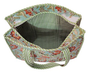 Bolso de mano de algodón a la moda de fabricante, bolso de viaje de hombro acolchado con estampado de bloques de mano de diseñador con cierre de cremallera de gran tamaño - Product Image 5