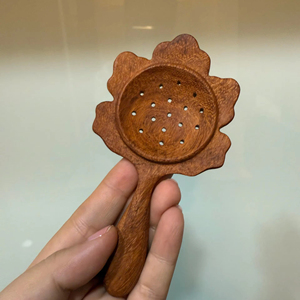 Cuillère écumoire en bois d'acacia brun foncé du Vietnam / Cuillères écumoire en bois pour salade de fruits, vaisselle, maison, restaurant, fête - Product Image 1