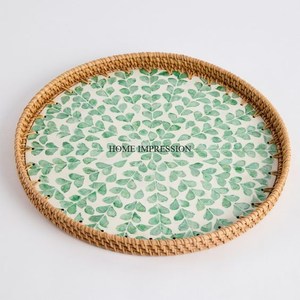 <b>White</b> Color Enamel Finished From Inside Oval Shape Acacia <b>Wood</b> Luxury Serving <b>Tray</b> From Indian Manufacturer in Impressive Price - Product Image 6