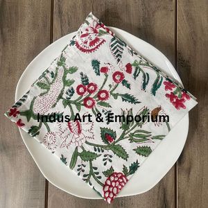 Juego de 6 servilletas y 6 esteras de algodón indio, estampado Floral - Product Image 5