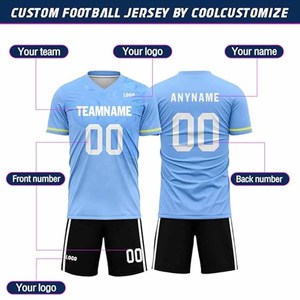 Uniformes de Fútbol Transpirables de Secado Rápido 100% Poliéster, Diseña Tu Propio Logotipo de Equipo y Nombre de Equipo Personalizado, Manga Corta - Product Image 2