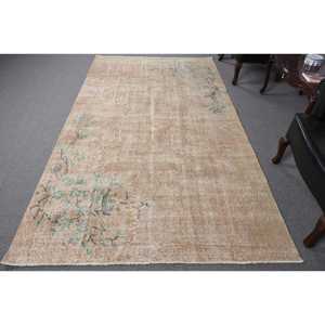 5.2x9.3 ft Turkish Vintage Rug, Large Rug, <b>Brown</b> <b>Wool</b> Rug - Product Image 1