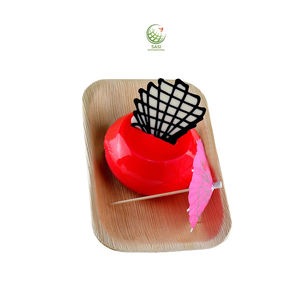 Bandejas de cena rectangulares desechables biodegradables de alta calidad Material de papel de hoja de palma para bodas fiestas disponibles al por mayor - Product Image 1