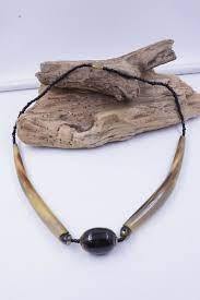 Collares de cuerno para mujer, joyería, colgante de cuerno, cuerno de teca de varios tonos, collar tribal bohemio, collar llamativo - Product Image 5
