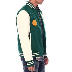 Personnalisé OEM laine corps chenille cuir manches bloc de couleur collège baseball bomber varsity veste - Product Image 4