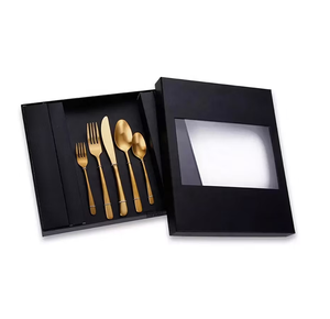 ชุดเครื่องใช้บนโต๊ะอาหารเคลือบไททาเนียมดีไซน์หรูหราทำจากเหล็กกระจกสำหรับงานแต่งงานหรืองานขึ้นบ้านใหม่ที่ยาวนาน - Product Image 3